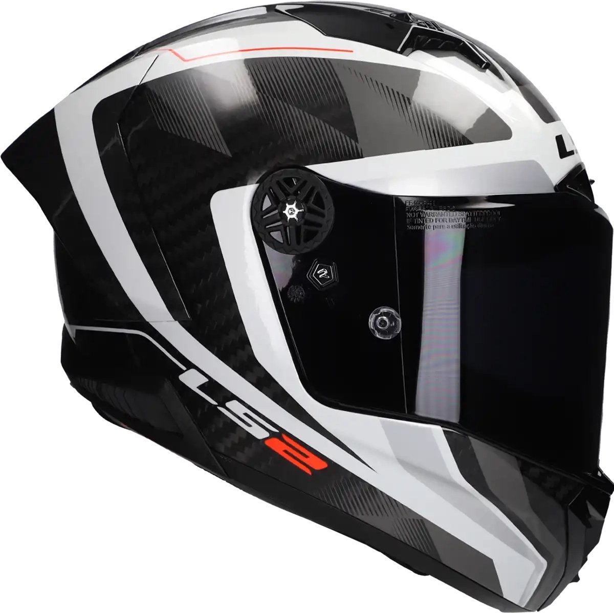 LS2 Helm Thunder Carbon GP Aero Raute FF805 wit / grijs maat S