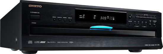 Onkyo DX-C390 - 6 CD-wisselaar, analoge en digitale uitgangen, 32-bit/384kHz DAC, afstandsbediening