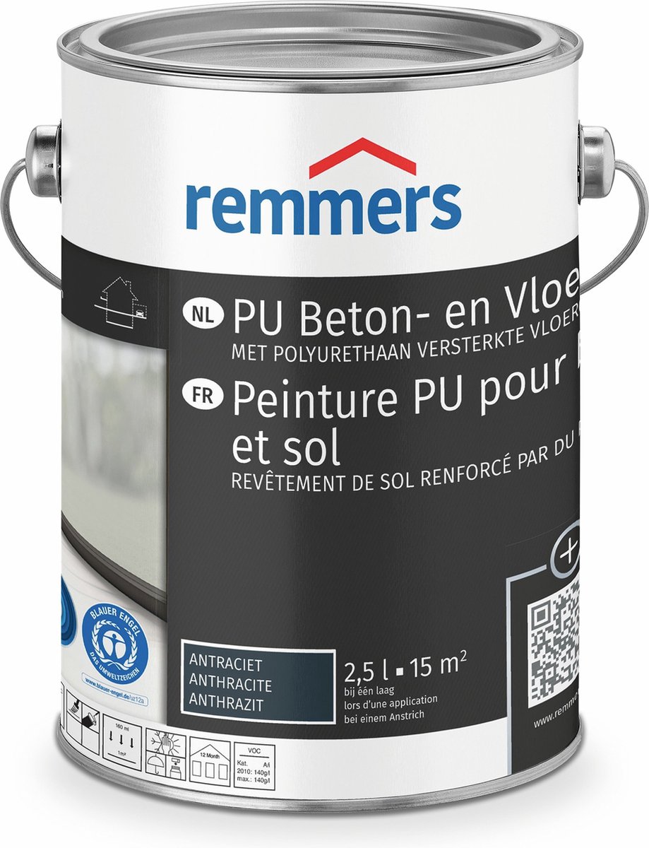 Remmers PU Beton en Vloerverf - Antracietgrijs - 5 liter