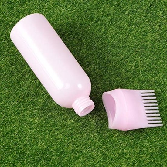 3 stuks - wit - paars - roze - Root Comb Applicator Flessen Plastic Navulbare Flessen Haarverf Flessen met Gegradueerde Schaal voor Kapsalon - Applicatorflesjes haar - 16*4.5 cm - 160 ml - plastic - haarkleurmiddel penseelfles - kleurstyling gereedsc van Merkloos — afbeelding 5
