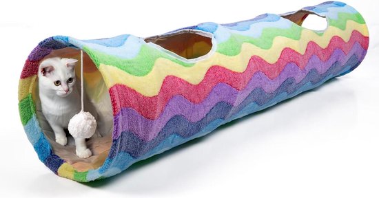 ZYYRSS Opvouwbare kattentunnel speelgoed, 30 x 130 cm kattenspeeltunnel
