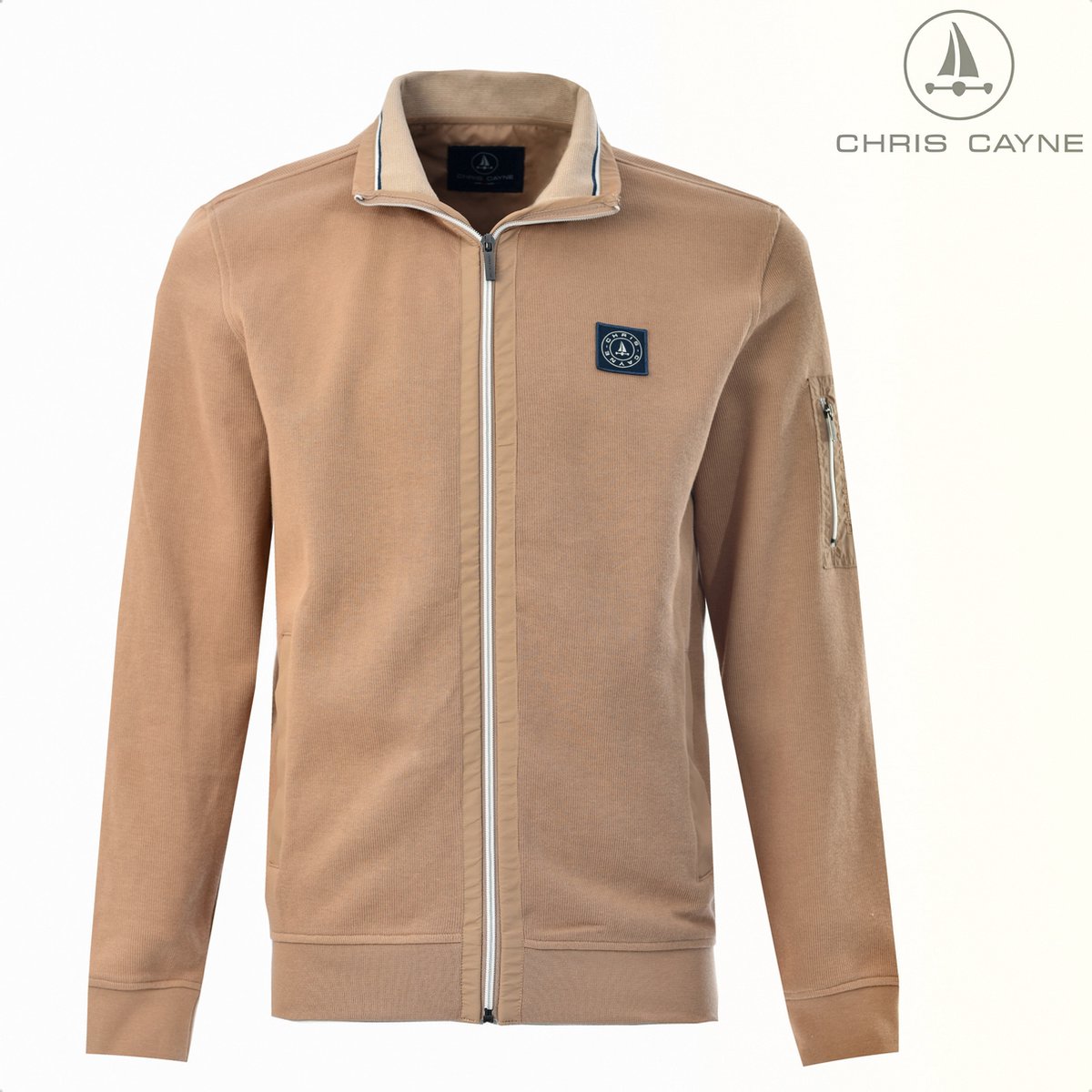 Chris Cayne heren vest - M - camel - rits - zakken - uni