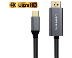 Luxegoed - USB C naar HDMI - USB C naar HDMI adaptor - USB C naar HDMI Kabel- 4k Ultra HD - 60 Hz - 3 Meter - Aluminium Space Grey