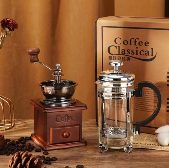 Moulin à café Lordani | Moulin à main | Coffret cadeau | Grains de café | Y compris Pers | Expresso | Grains de café | presse