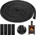 voor Glasvezel touw afdichting, zwarte kachel/vuurtouw houtkachel 14/16 mm 2 m lengte log brander deurafdichting voor ketel, industriële oven en houtkacheldeuren (1 pak 14 mm