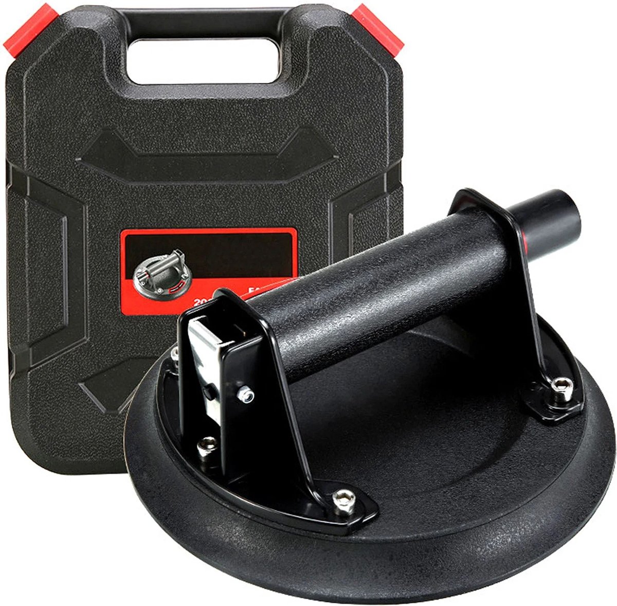 Zuignap - Tegeldrager - Professionele Zuignap - 200KG - Met Koffer - 28Cm - Zwart