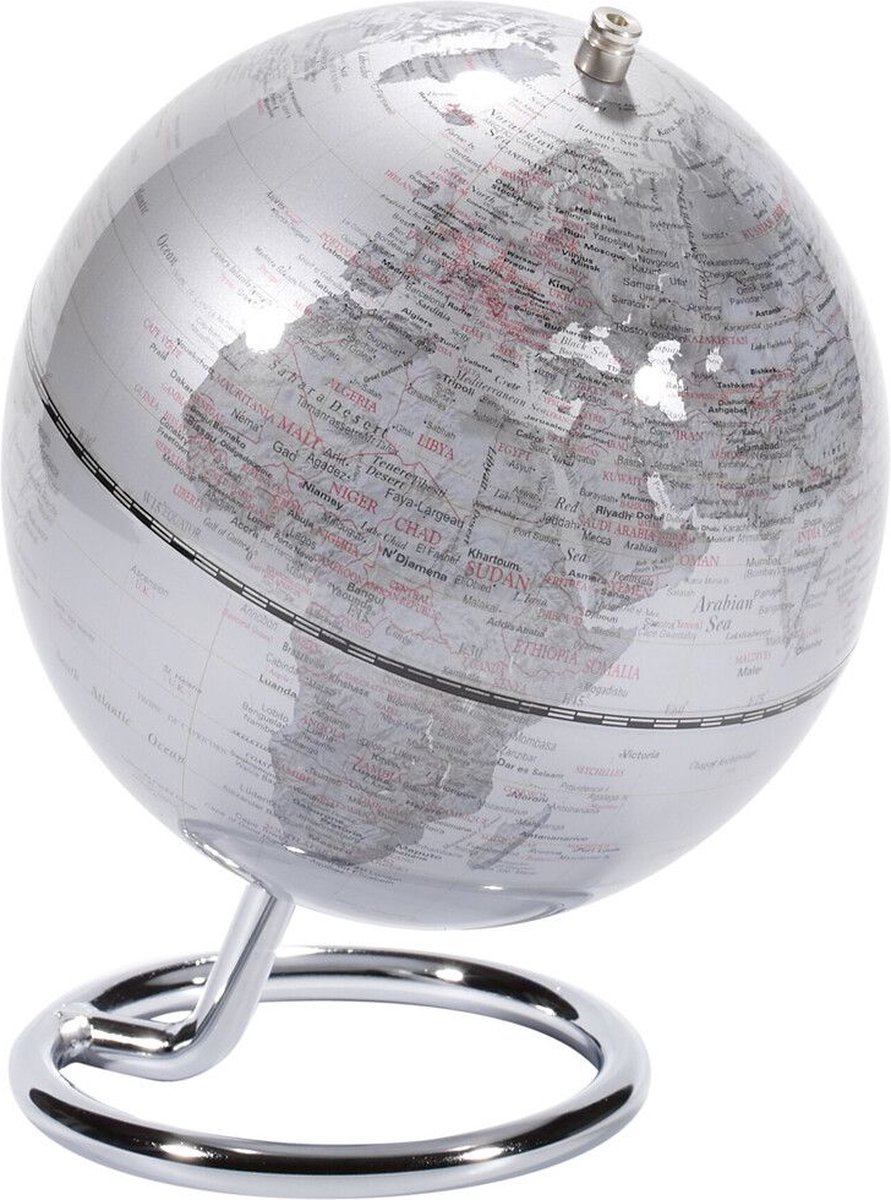 Troika | Wereldbol GALILEI| Zilverkleurig | Ø13cm / Emform
