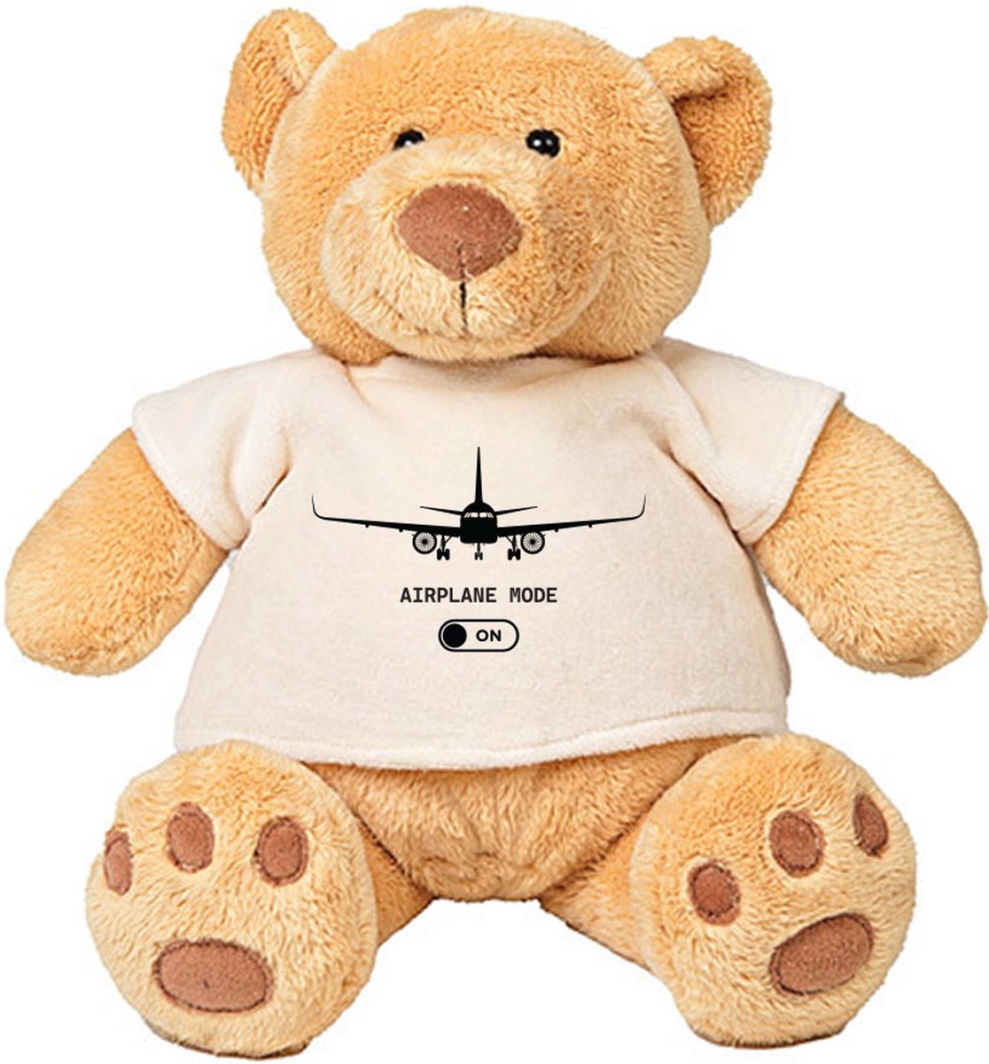 Pluche Beer Airplane Mode - vliegtuig - piloot - vliegen - vakantie - reizen - knuffel - kado - beertje