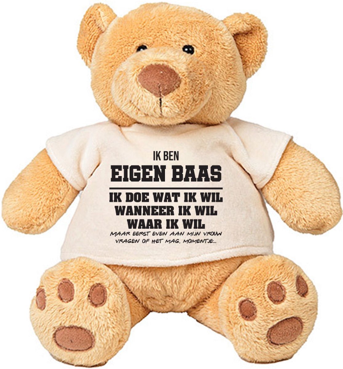 Pluche Beer Eigen Baas - verjaardag - knuffel - kado - beertje