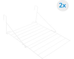 ACAZA Wasrek - Droogrek - Droogrek Hangend - Set van 2 - Wit