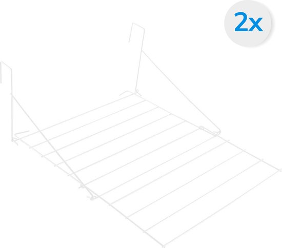 ACAZA Wasrek - Droogrek - Droogrek Hangend - Set van 2 - Wit