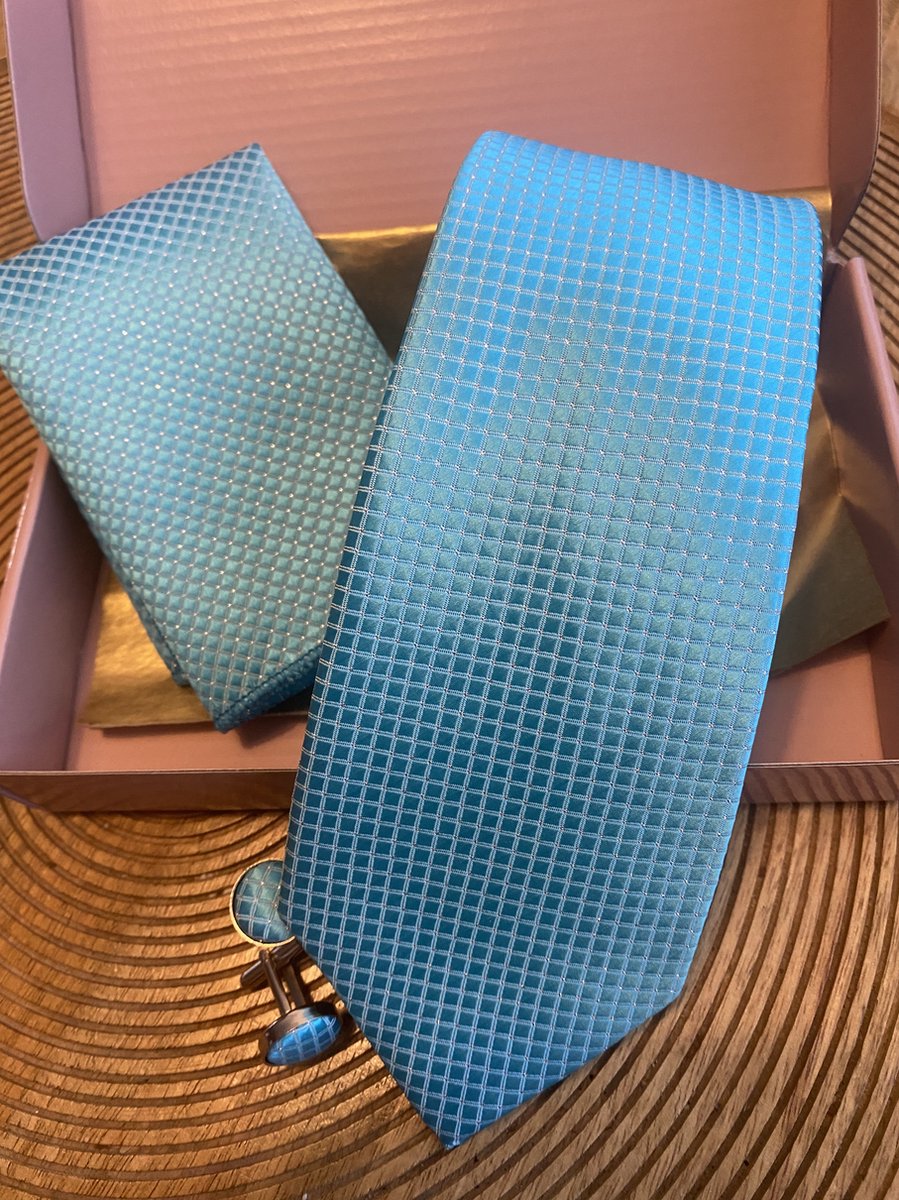 QTie - Luxe Blauwe Cyaan stropdas Hollywood - Zeer compleet – 75 mm breed – prachtige zijdeglans