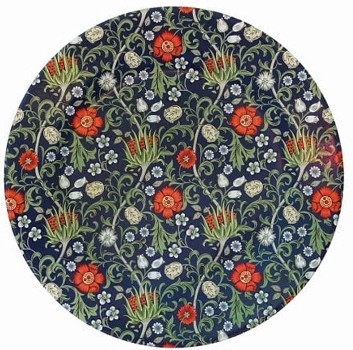 Bord metaal Artisjokken en bloemen Ø26cm