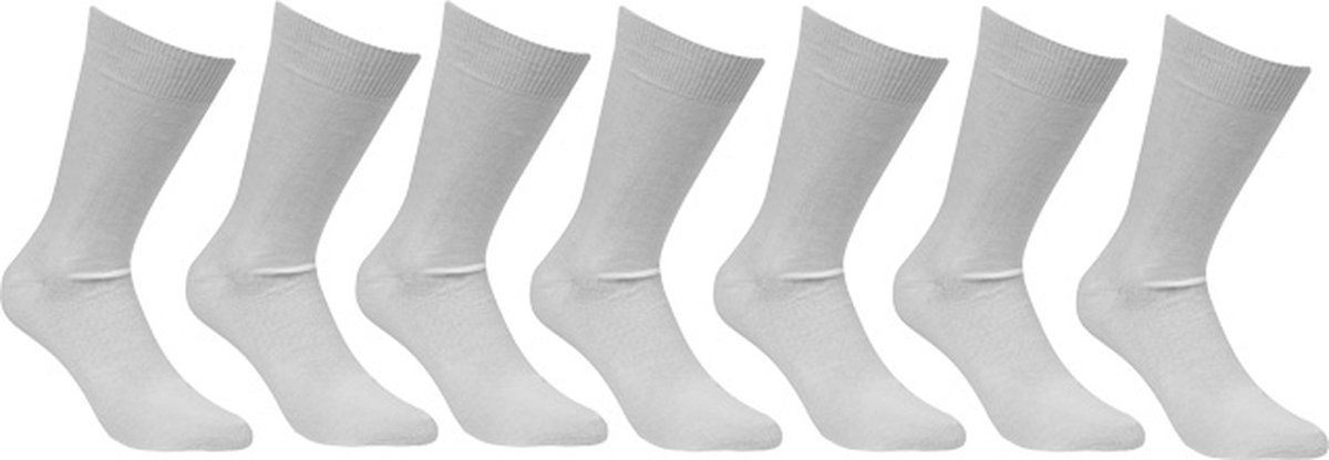 7 Paar | Wit | 43-45 | 100% Katoenen sok | Comfort | Sokken | 100% katoen | Ademend | Zacht |
