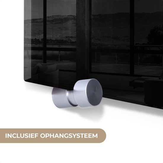 Peinture sur verre - Photo sur verre - Verre acrylique - Animaux - Buffalo - Zwart - Wit - Décoration murale animaux - 60x90 cm - Salon - Décoration de chambre - Décoration murale