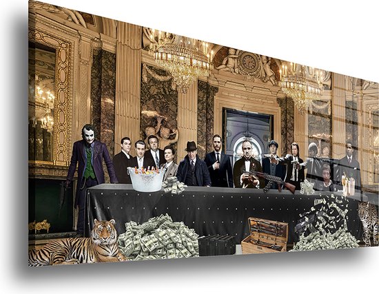 Peinture sur verre 160x80cm Mafia