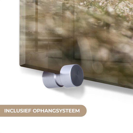 MuchoWow® Tableau sur verre 40x30 cm - Tableau sur verre acrylique - Soleil - Nuages ​​- Plage - Photo sur verre - Décoration murale salon - Décoration murale chambre - Peintures