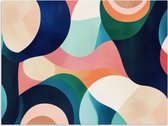 Poster 160x120 cm - Abstract - Blauw - Roze - Posters - Kamer decoratie - Wanddecoratie woonkamer - Muurdecoratie slaapkamer XXL