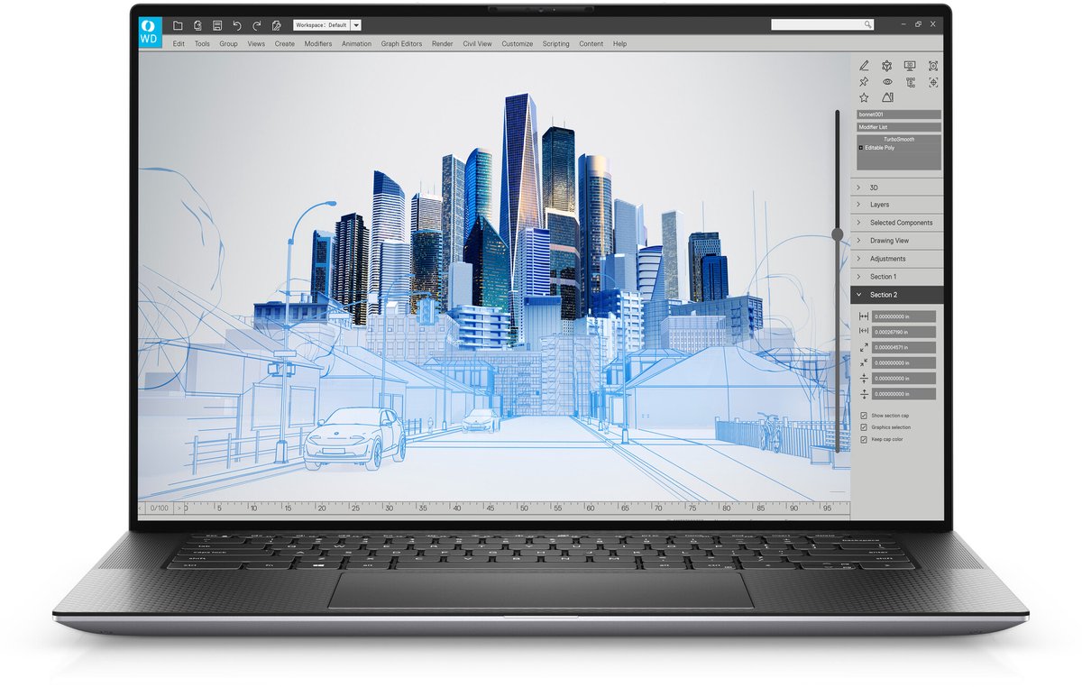 DELL Precision 5560 Mobiel werkstation 39,6 cm (15.6") Touchscreen 4K Ultra HD Intel Core i7 32 GB DDR4-SDRAM 1000 GB SSD NVIDIA RTX A2000 Wi-Fi 6 (802.11ax) Windows 10 Pro Grijs