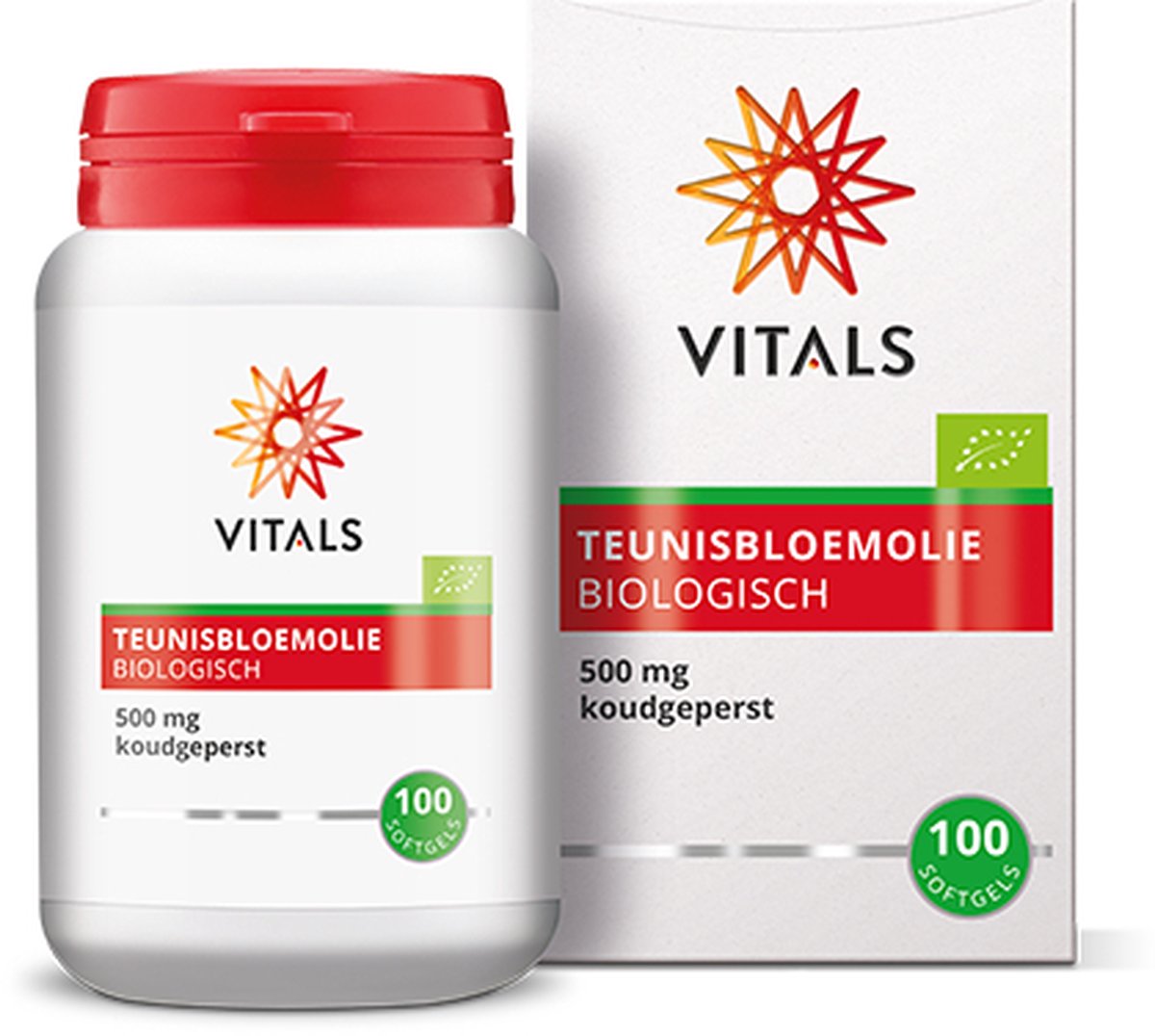 Goedkoopste Vitals Teunisbloemolie Biologisch 500 mg koudgeperst - 100 softgels - omega 6. Bron van gammalinoleenzuur (GLA).