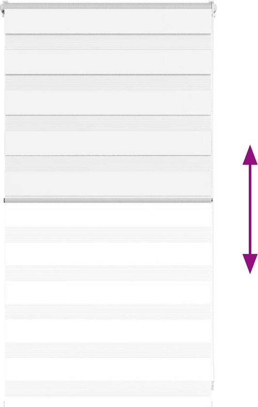 Zebra vidaXL 70 x 100 cm, largeur du tissu 65,9 cm, polyester blanc - Zebra zèbre - Zebra Stores vénitiens Zebra - Store enrouleur double