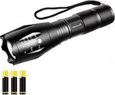 Besjaar Zaklamp - Militaire Zaklamp - zaklamp op batterijen - 2000 Lumen - IP65 Waterdicht - Noodpakket - Zwart