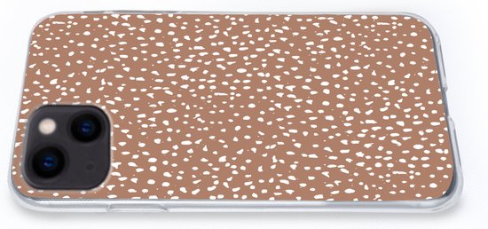 Coque de téléphone compatible avec iPhone 13 - Motifs à pois - Wit - Marron - Siliconen