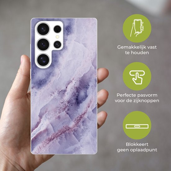 Telefoonhoesje Geschikt voor Samsung Galaxy S25 Ultra hoesje - Mineraal - Edelsteen - Chic - Siliconen Telefoonhoesje Telefoonhoesje