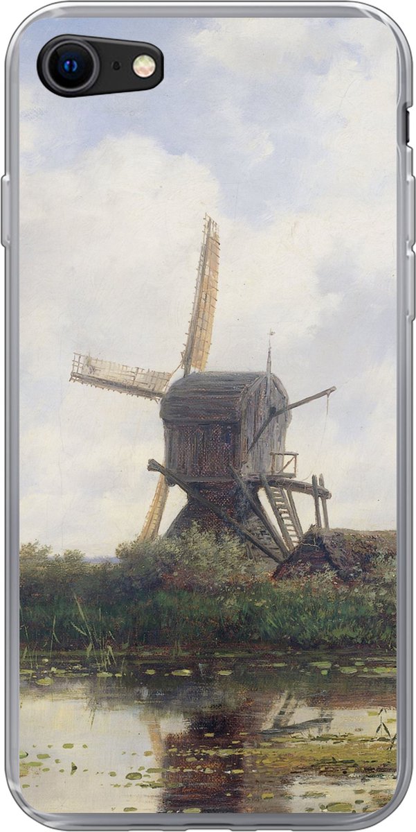 Telefoonhoesje Geschikt voor iPhone SE 2020 hoesje - Schilderij - Molen - Oude meesters - Siliconen Telefoonhoesje Telefoonhoesje