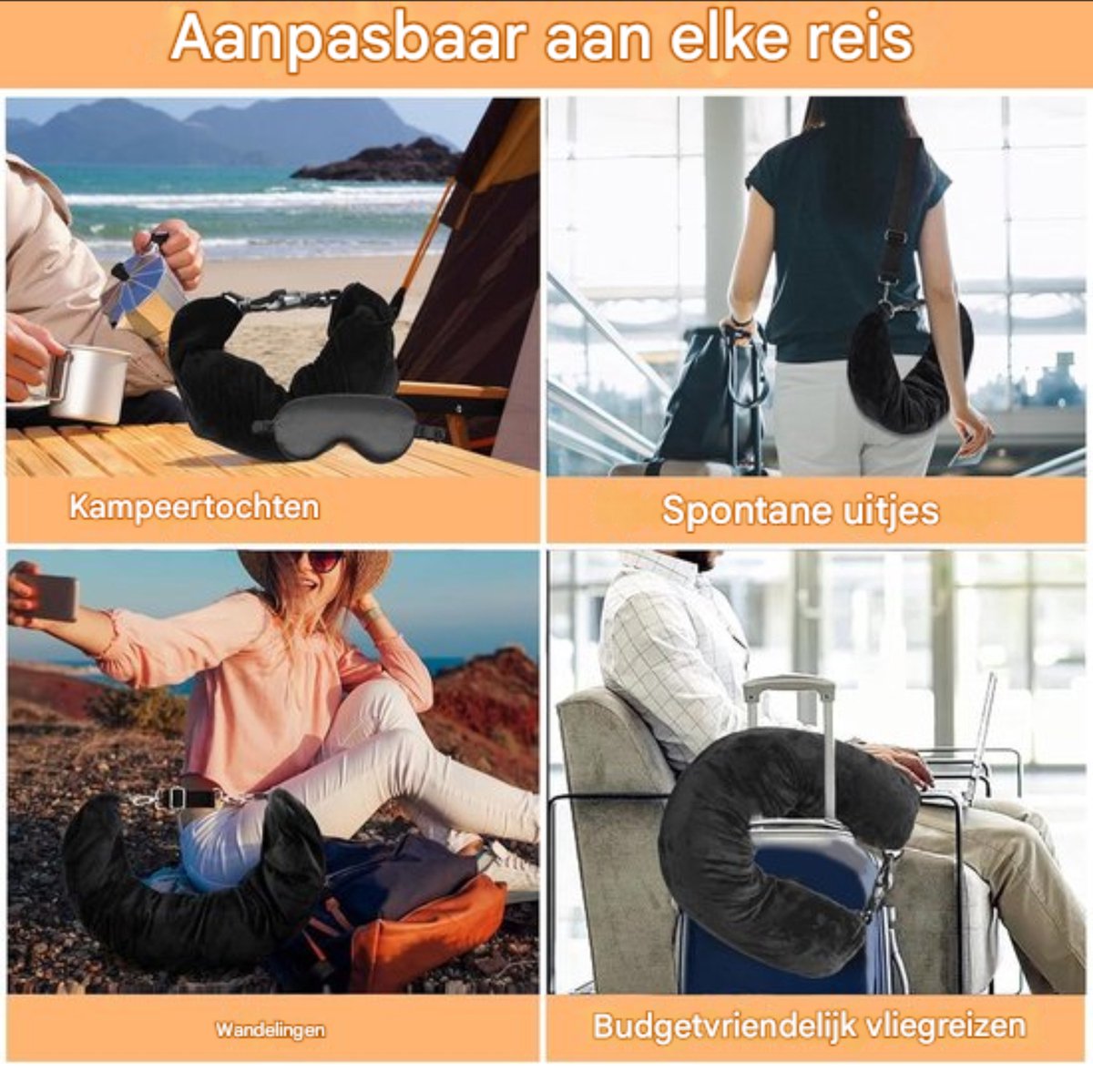 Lulttihy Reiskussen om te vullen met capuchon, zacht fluweel