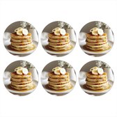 Dessous de verre Crêpes - Banane - Sirop - Blanc - Beige - 10x10 cm - 6 morceaux - Sous pour Verres et Tasses