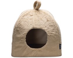 Beeztees Moza - Kattenhuis - Kattenmand - Pluche - Beige - 40x40x40 cm