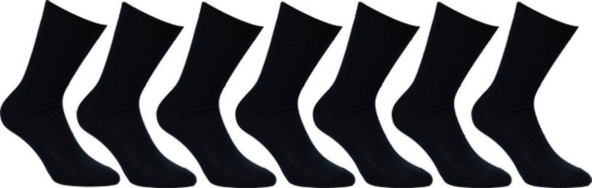 7 Paar | Zwart | 43-45 | 100% Katoenen sok | Comfort | Sokken | 100% katoen | Ademend | Zacht |