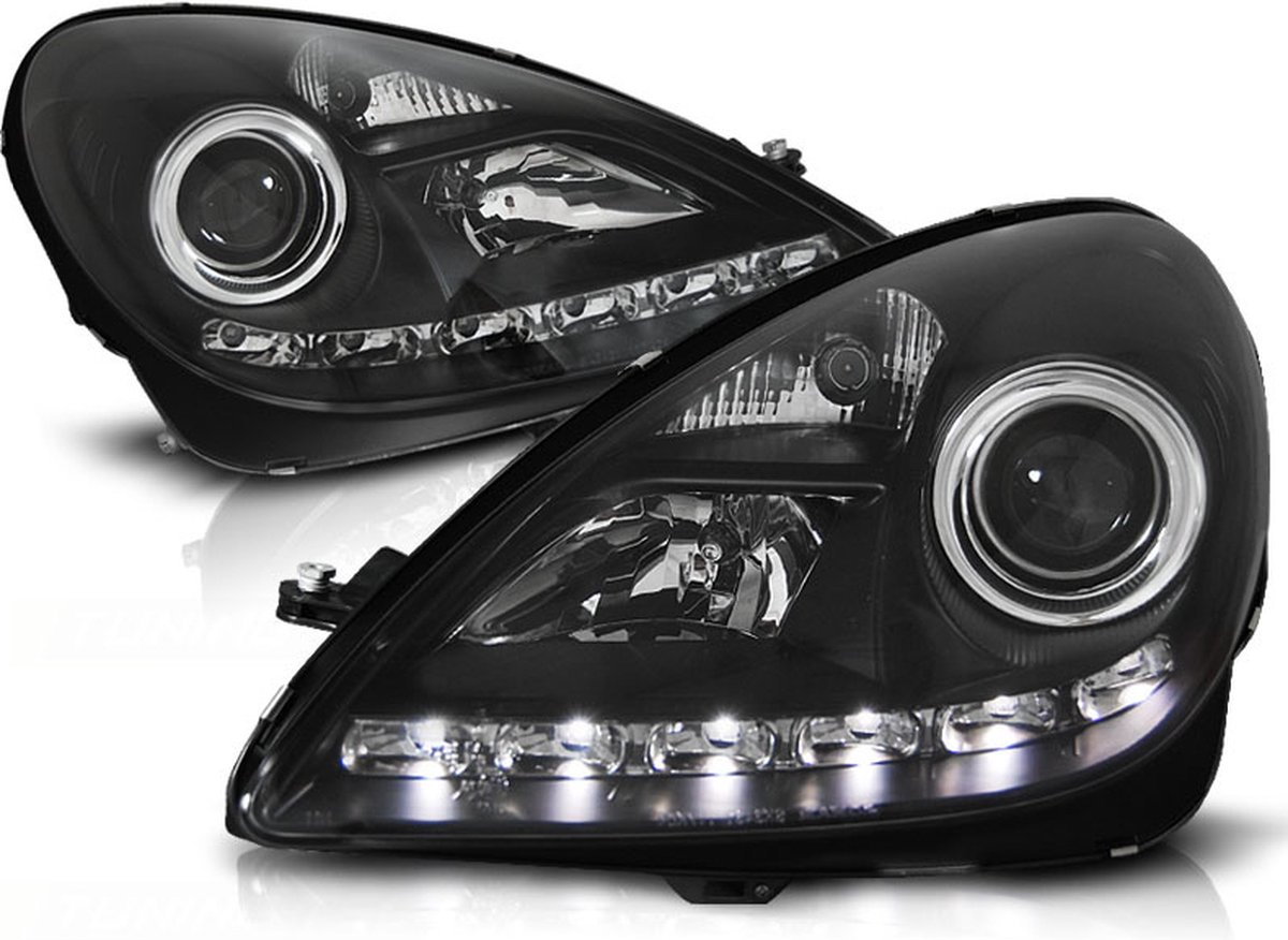 Koplampen Xenon - Mercedes R171 SLK 2004-2011- daglicht - zwart