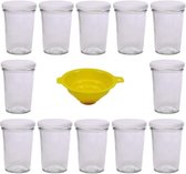 KADAX Kleine inmaakpotten, 315 ml, diameter 66 mm, potten voor honing, jampotten met deksel, luchtdichte, ronde potten (20 stuks, rood