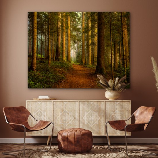 Tableau aluminium 160x120 cm - Décoration murale métal - Forêt - Nature - Arbres - Paysage - Feuilles - Décoration murale métal salon - Décoration industrielle - Photo sur dibond - Accessoires industriels chambre