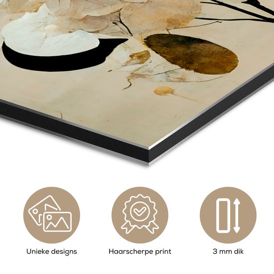 Décoration murale Métal - Peinture Aluminium Industriel - Fleurs - Feuilles - Arbre - Pastel - 90x90 cm - Dibond - Photo sur aluminium - Décoration murale industrielle - Pour le salon/chambre