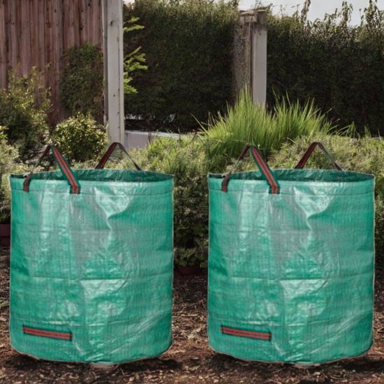Tuinafvalzak - Set van 2 - Groen - 2x 272 liter - 77 x 67 cm - Tuinafvalemmer - Tuinafvalzakken opvouwbaar - Tuinzak — afbeelding 3