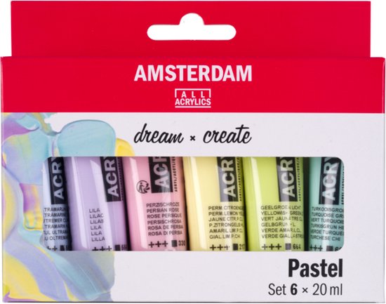 Ensemble de peintures acryliques pastel Amsterdam Standard Series | 6x20 ml