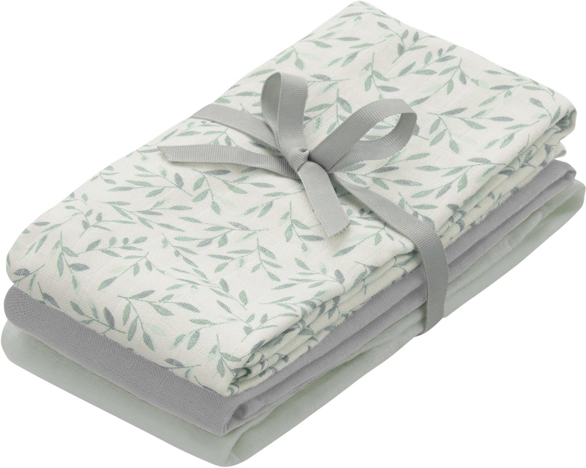 Cam Cam Copenhagen Green Leaves Hydrofiel Luier Dusty Green / Grey 3 Stuks
