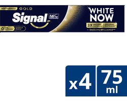 Signal - White Now Gold Tandpasta - New! 3 x sneller wittere tanden - 4 x 75 ml - Voordeelverpakking