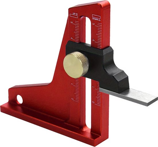 Jauge De Hauteur Pour Scie à Table - Double échelle Métrique/pouces - Alliage D'aluminium, 15x9 Cm - Pour Réglage Précis De La Lame, Scie à Onglet