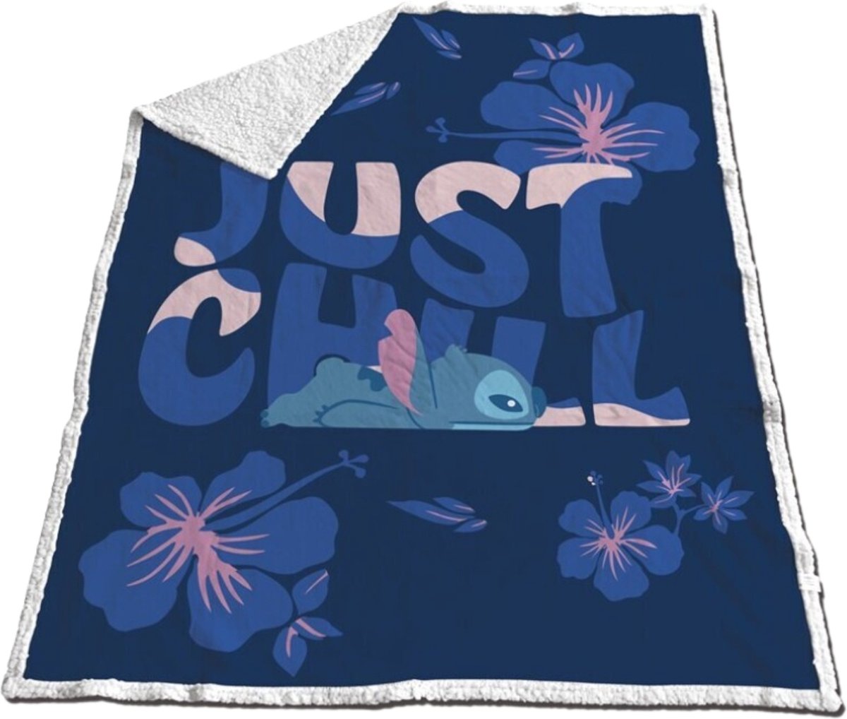 Lilo & Stitch Disney Lilo & Stitch Sherpa Fleeceplaid, Just Chill - 130 x 170 cm - Polyester/fleece Meerkleurig