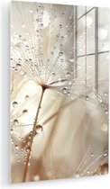MuchoWow® Peinture sur verre 60x90 cm - Peinture sur verre acrylique - Nature - Fleurs - Gouttes - Pluie - Photo sur verre - Décoration murale salon - Décoration murale chambre - Peintures