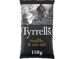 Tyrrells Black truffle & Sea salt - Chips - 8x150 gram