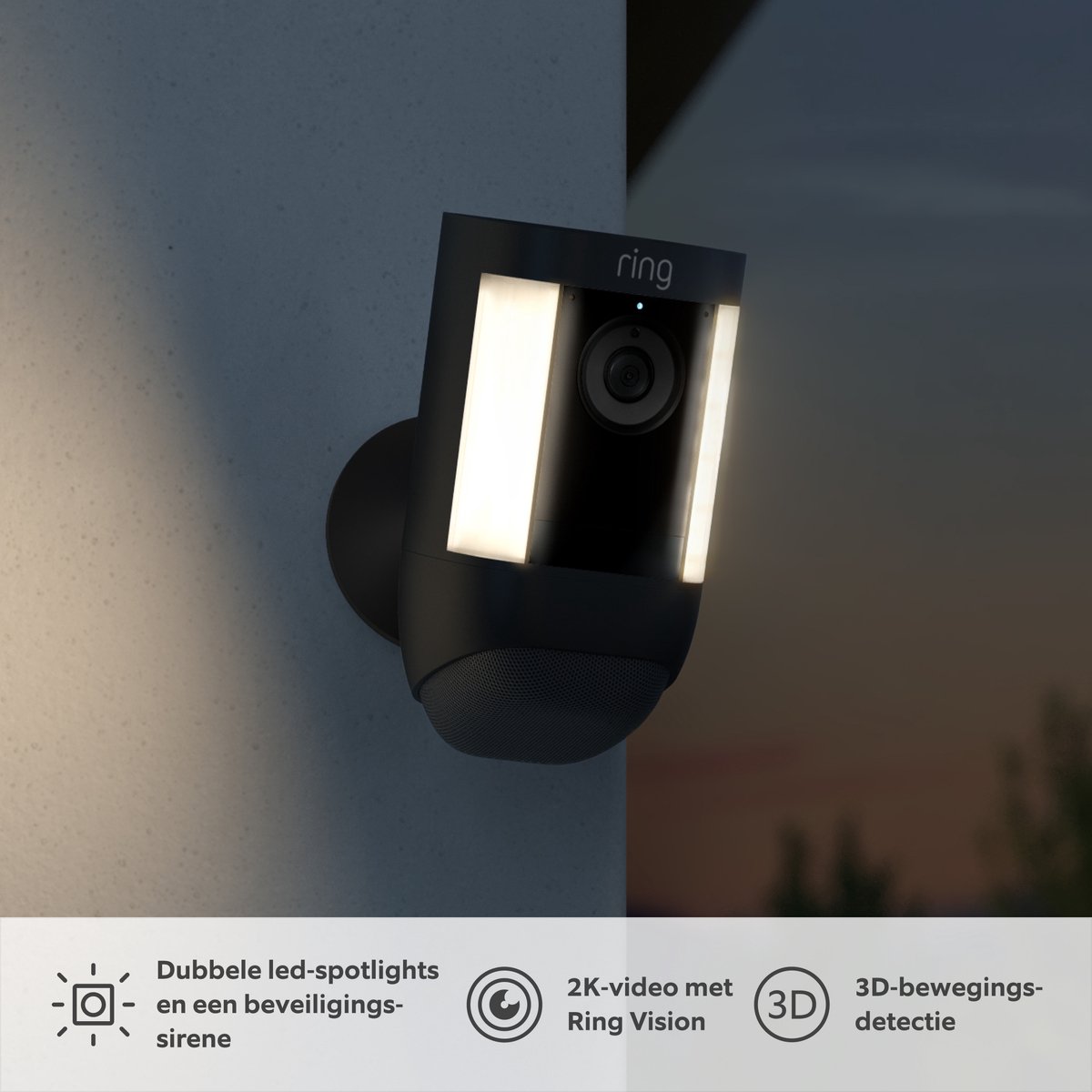 Afbeelding 3 van Ring Spotlight Cam Pro - Batterij - Beveiligingscamera - 2K video - Zwart