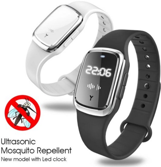 Nieuwe Ultrasone Muggen Repeller Anti Muggen Armband Zomer Indoor Anti Muggen Anti Prik Bijt Polsbandje Met Tijd Display Horloge