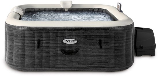 Intex PureSpa Jet & Bubble Deluxe Greystone opblaasbare spa - 6 personen - 170 bubbeljets voor een ultieme ontspanningsmassage - Bedien de spa via handige WiFi-app, altijd en overal - Ruimte voor zes personen: ideaal voor gezinnen of feestjes