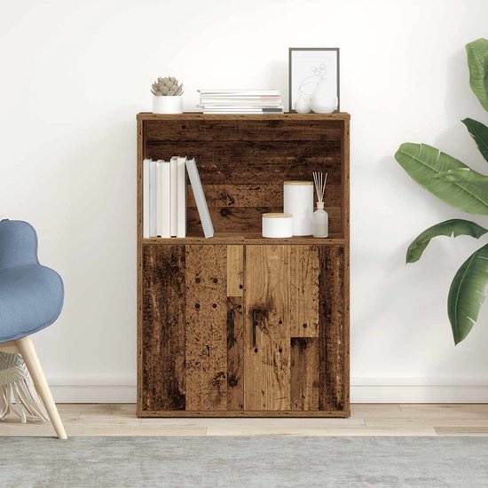 ALLOA - Boekenkast - Lichte houtkleur/Grijs - Spaanplaat | Leen Bakker