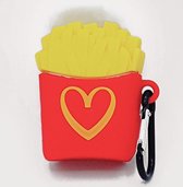 Cartoon Silicone Case voor Apple Airpods - i love fries - met karabijn